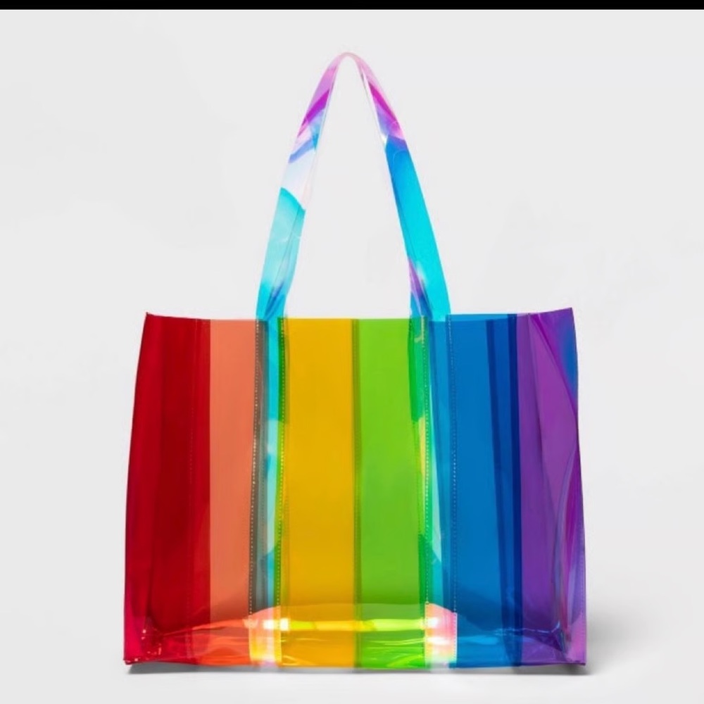 Target pride transparent rainbow tote